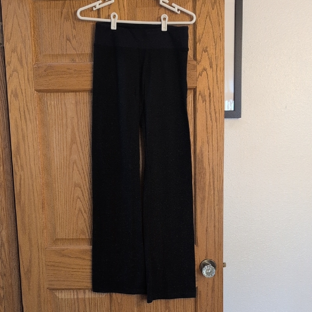 Victoria's Secret Sport Yoga Pants, Black With Dark Purple Band